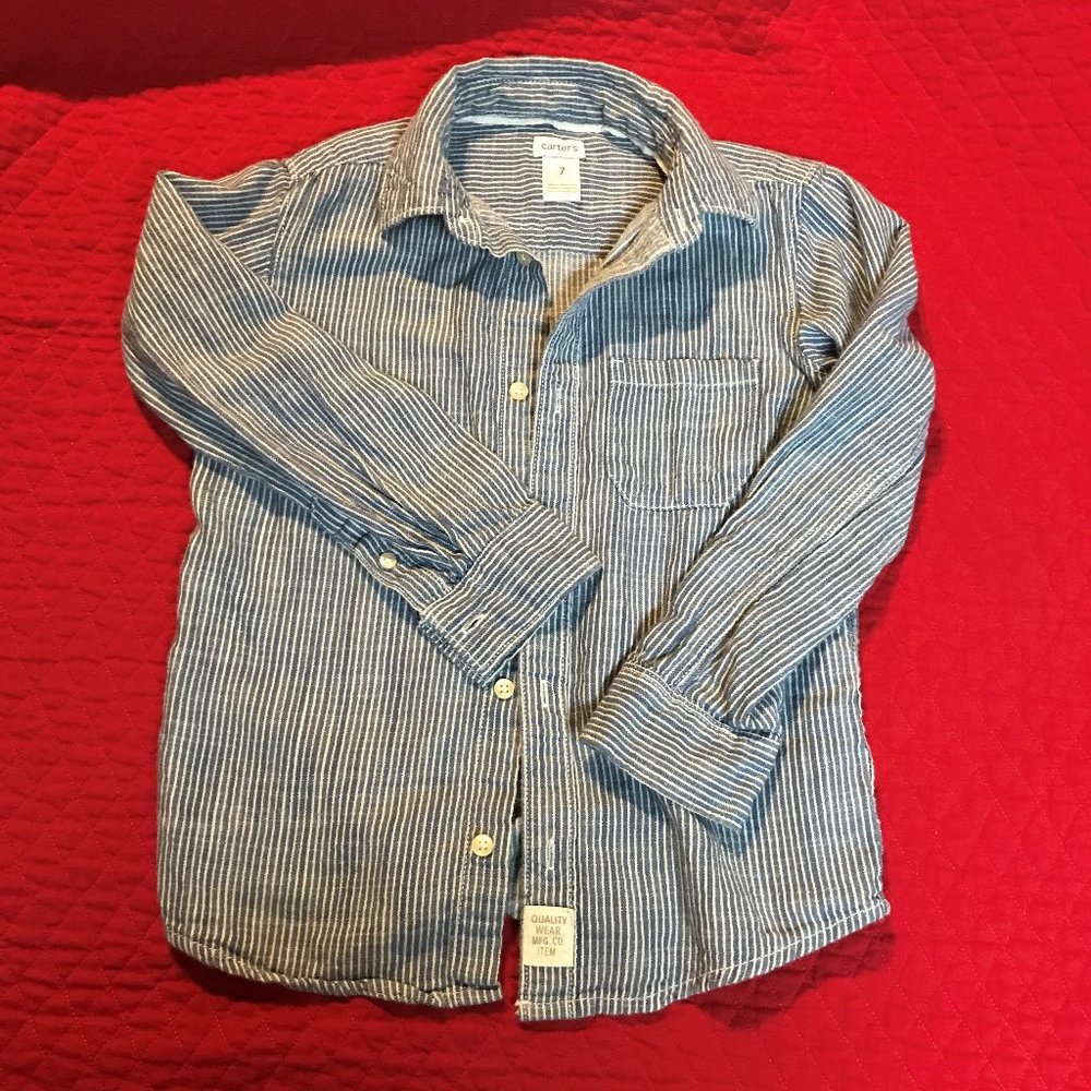 .Carter's Denim Boy's Button Down (Size 7)